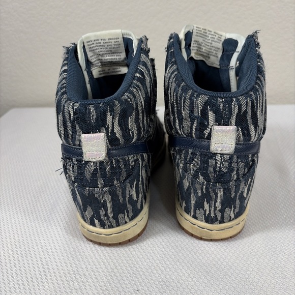Nike Sky Dunk Hi Armory Navy Blue Womes Hidden Wedge Heel Shoes 585560 Size 8 - Picture 3 of 8